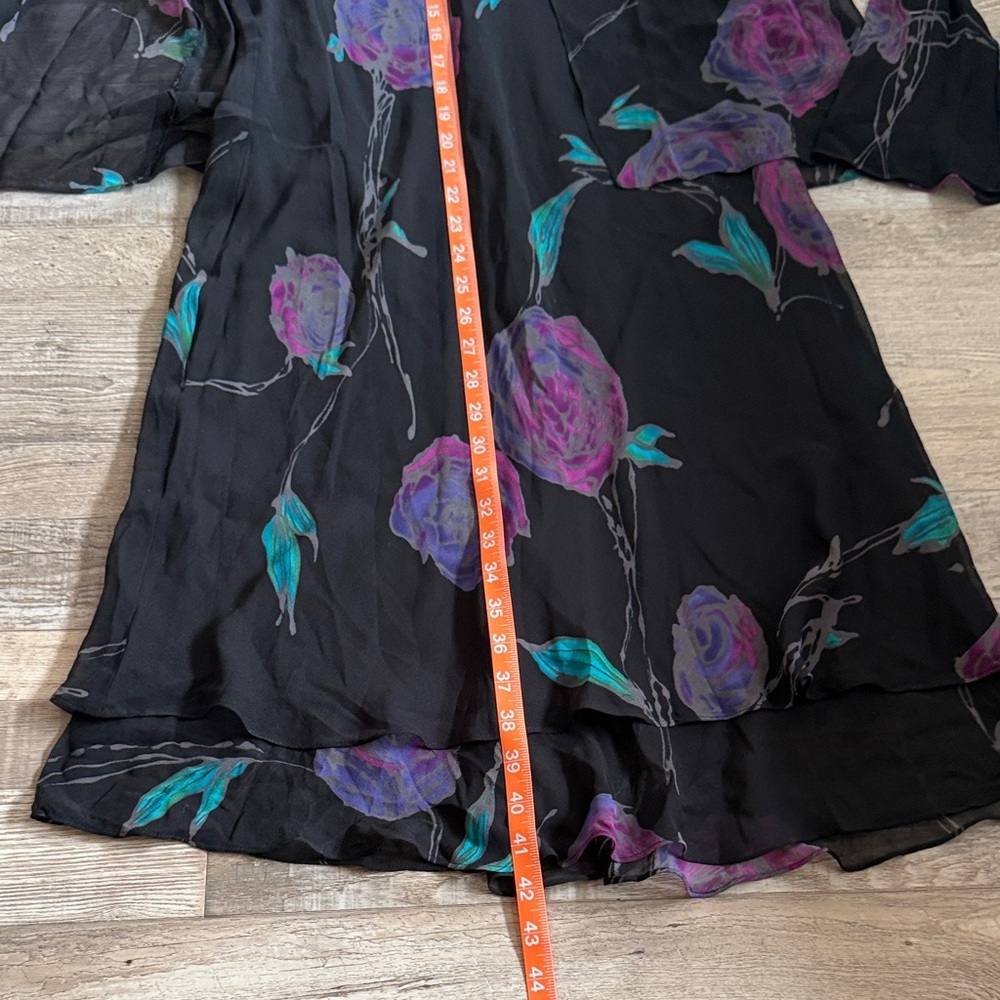 Jones New York Dress Floral Black and Purple Dress size 12 - Picture 6 of 11
